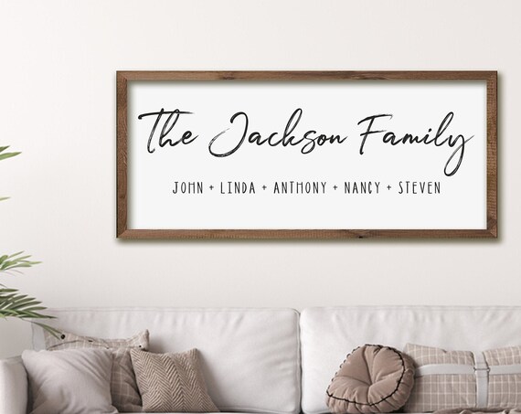Personalized Family Name Sign Custom Script Wall Decor for Home Poster