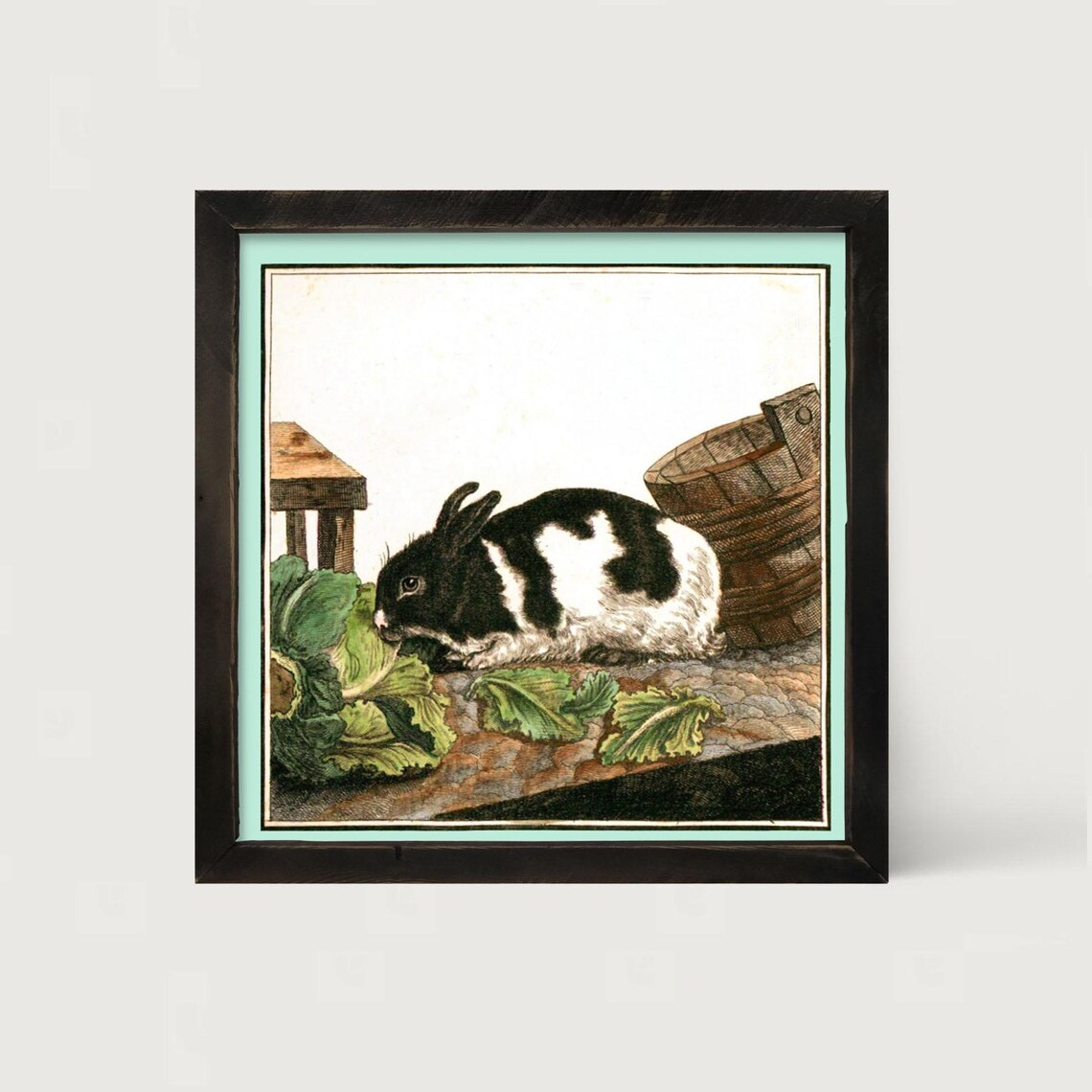 Vintage Bunny Hare Art Print, Vintage Home Decor