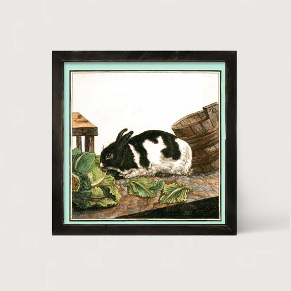Vintage Bunny Hare Art Print, Vintage Home Decor
