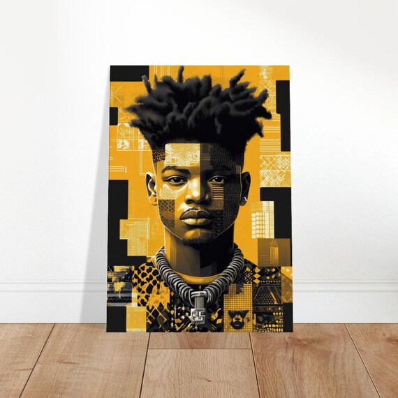Abstract Man Of Light Canvas Art Bold Afrocentric Modern Decor The Contemporary Collection