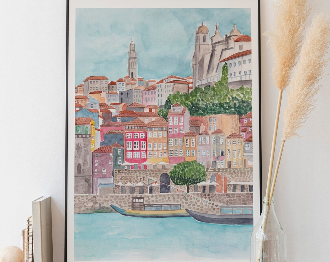 Porto Portugal Travel Poster, Cityscape Art Print - Image 3