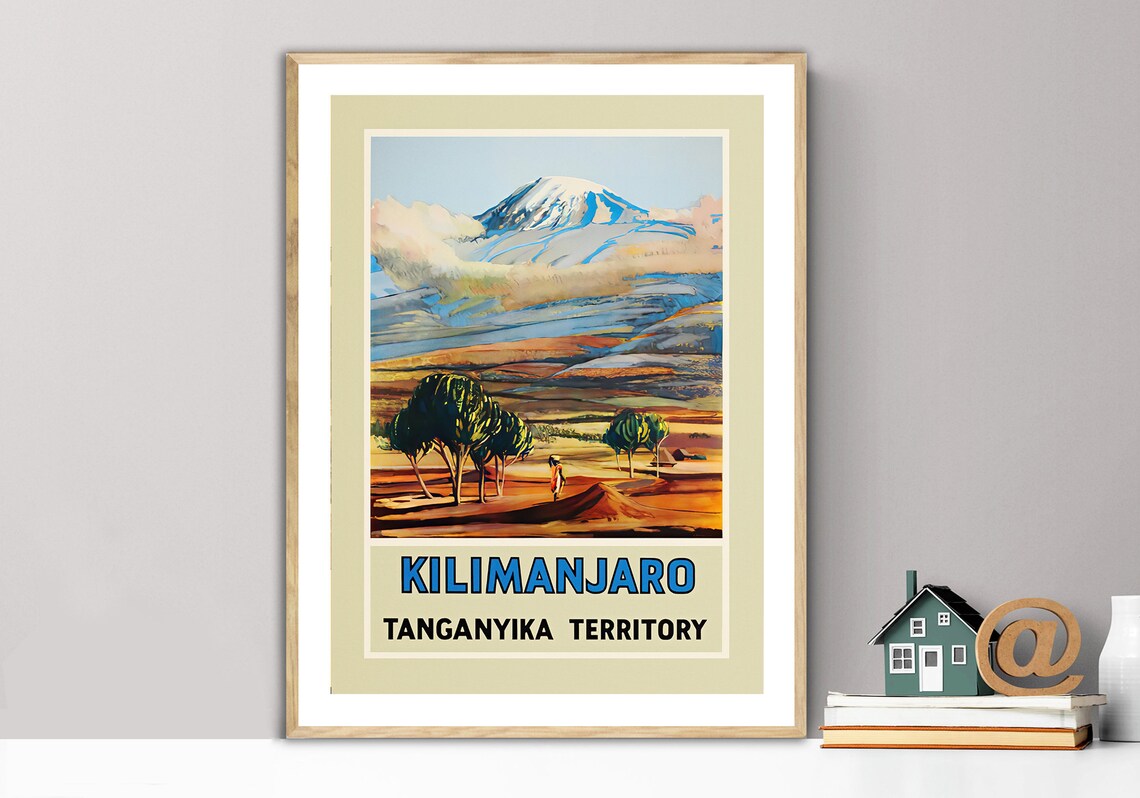 Kilimanjaro Tanganyika Territory Vintage Africa Travel Poster Mountain