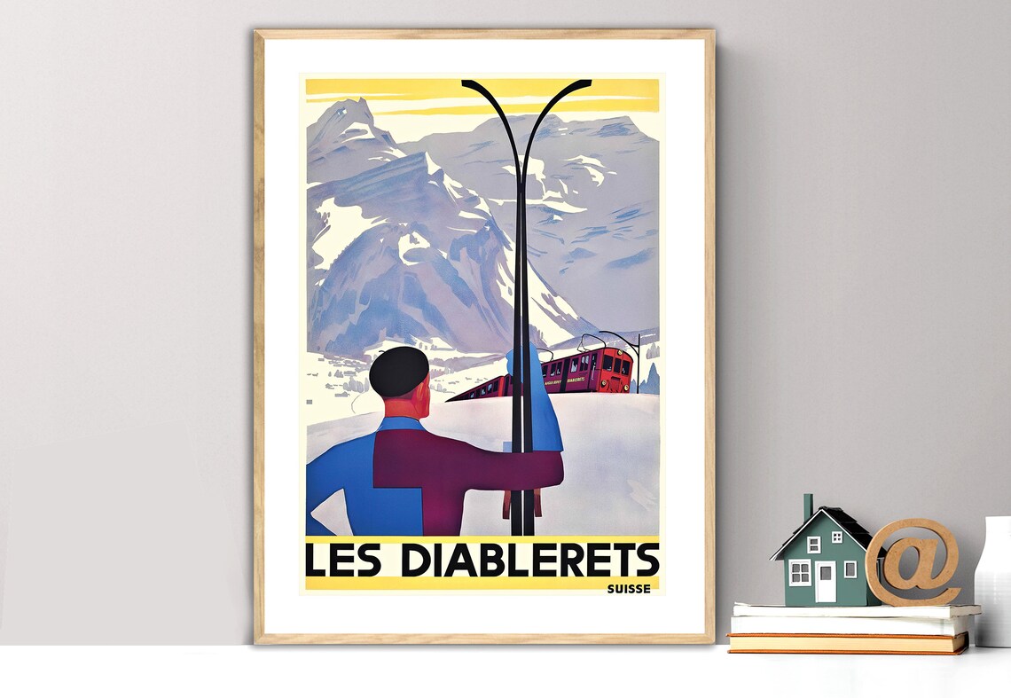 Les Diablerets Suisse Switzerland Travel Poster
