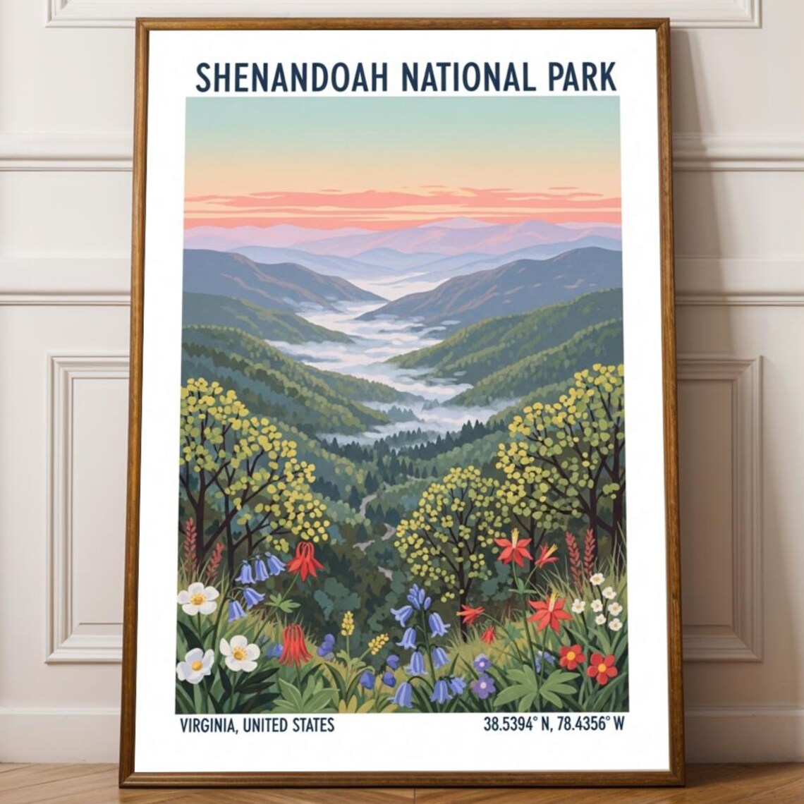 Shenandoah National Park Virginia Blue Ridge Mountains Travel Poster