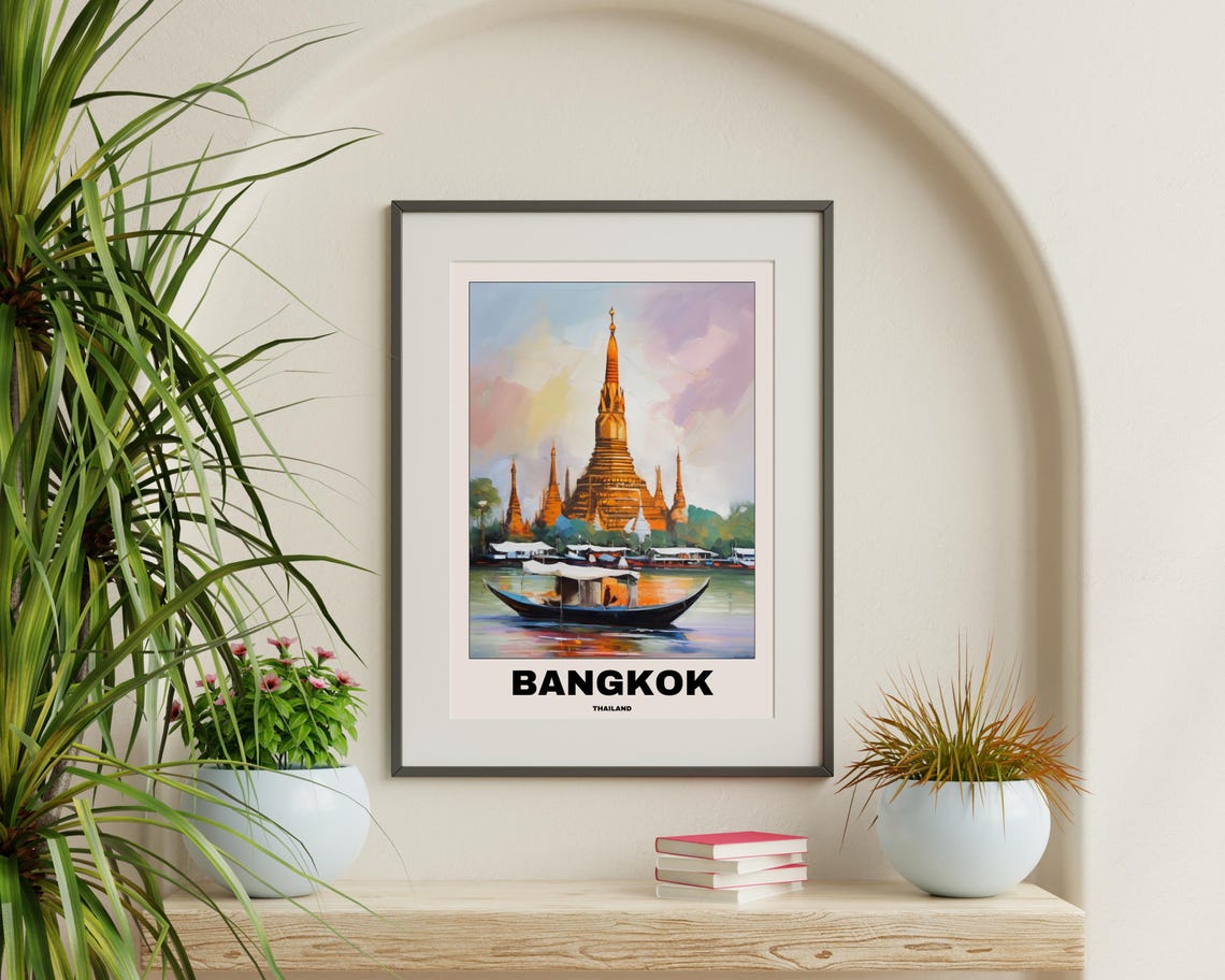 Thailand Bangkok Scenic Travel Poster, Thai Art - Image 3