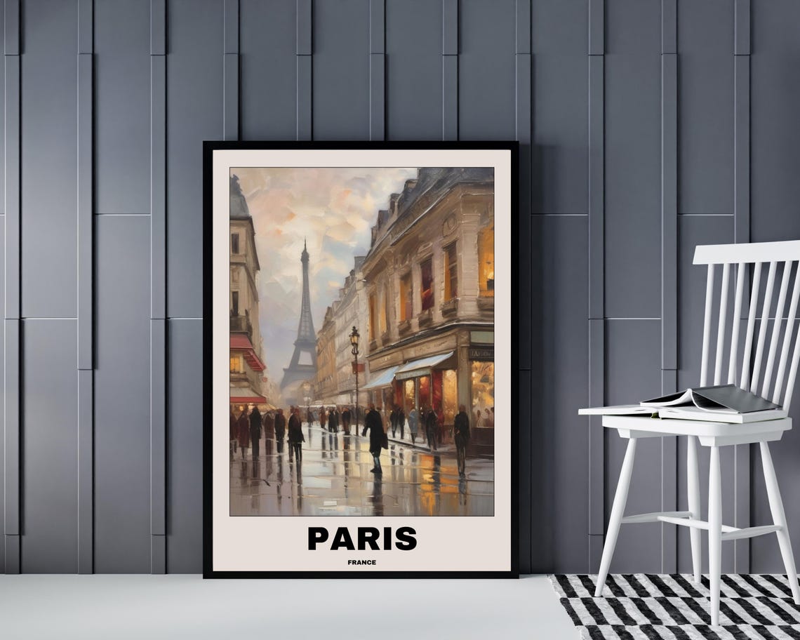 Paris City Landscape Travel Poster, Gift For Travellers - Image 4