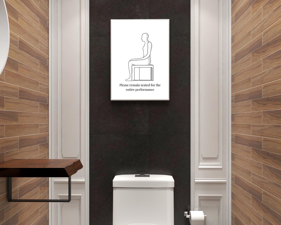 Funny Bathroom Toilet Sign, Quirky Minimalist Quote - Image 3