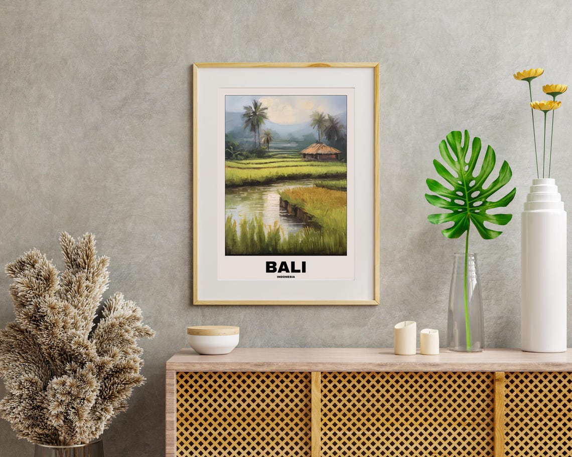 Bali Travel Poster, Scenic City Painting - Image 2