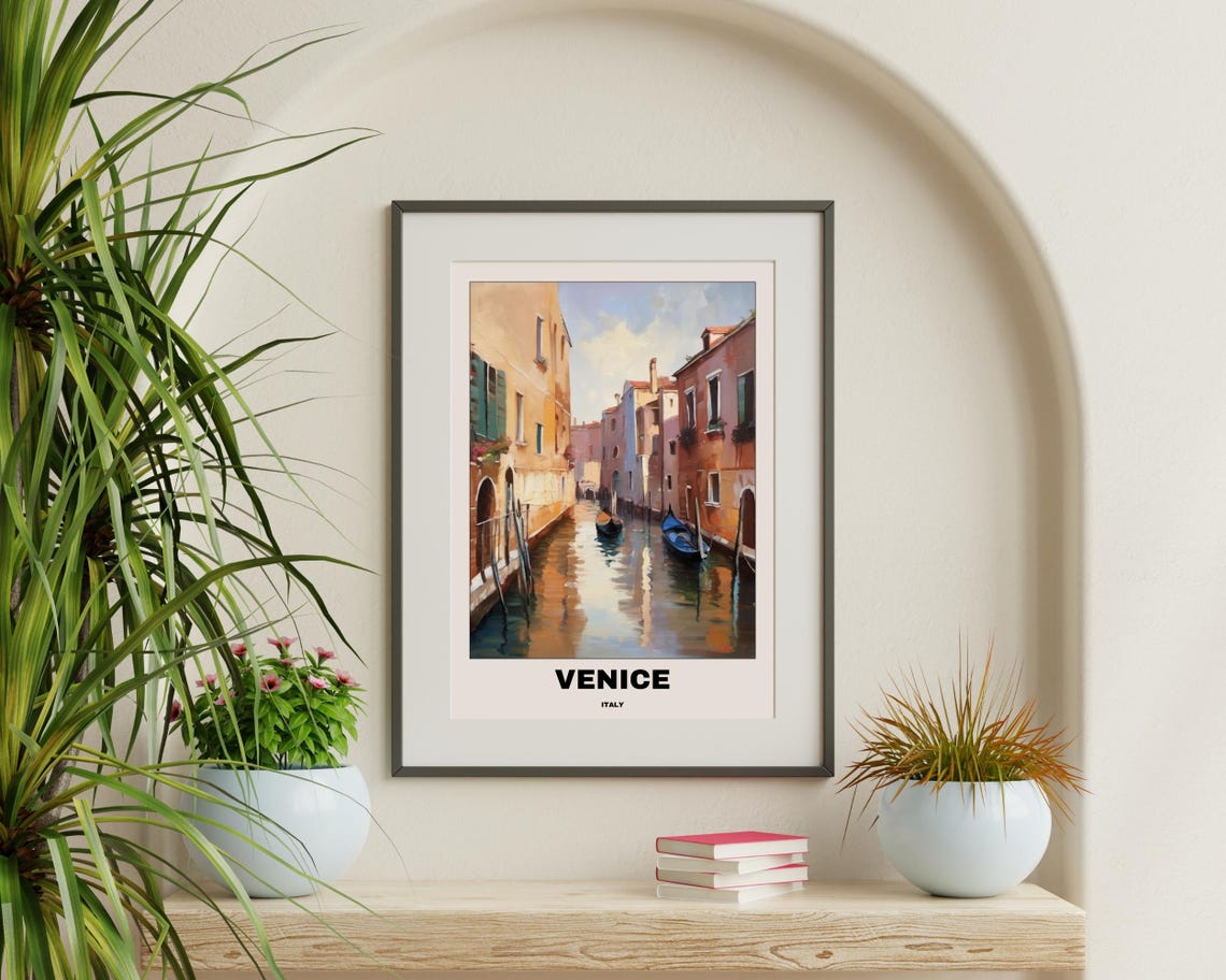 Venice Italy Travel Poster, Romantic Modern Poster - Image 3