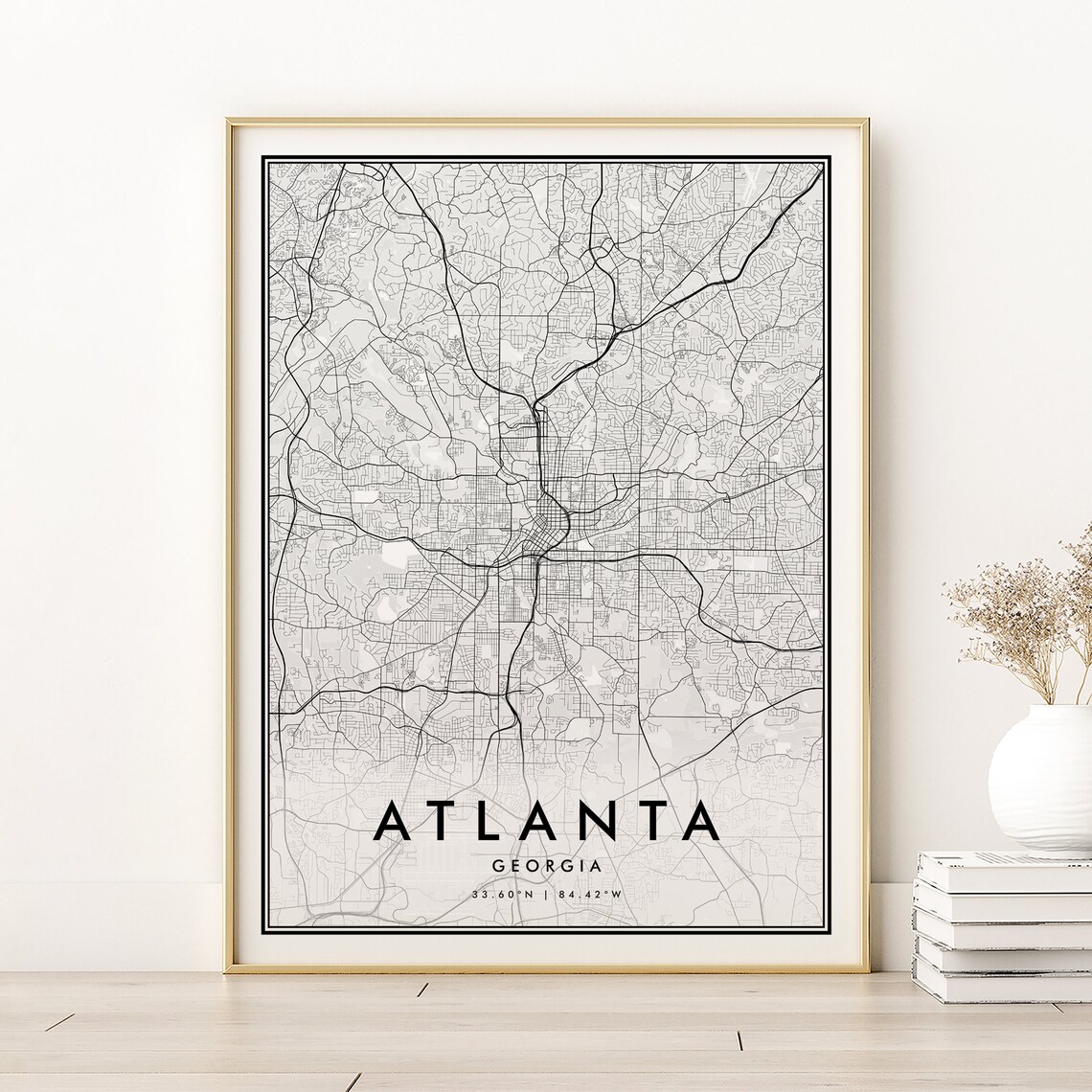 Atlanta Map Print, Georgia City Minimalist Poster