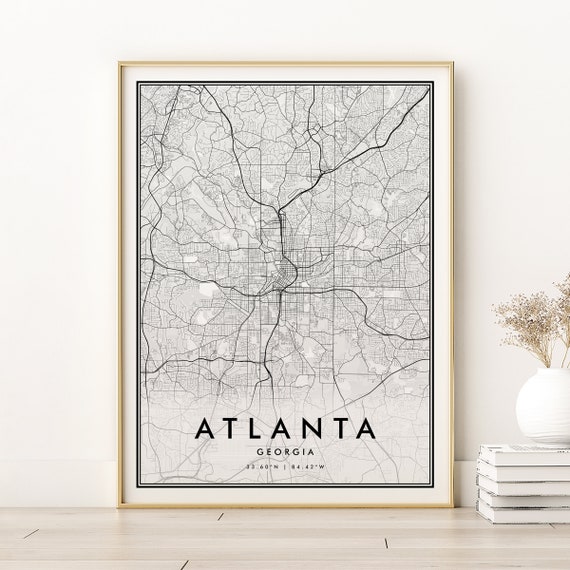 Atlanta Map Print, Georgia City Minimalist Poster