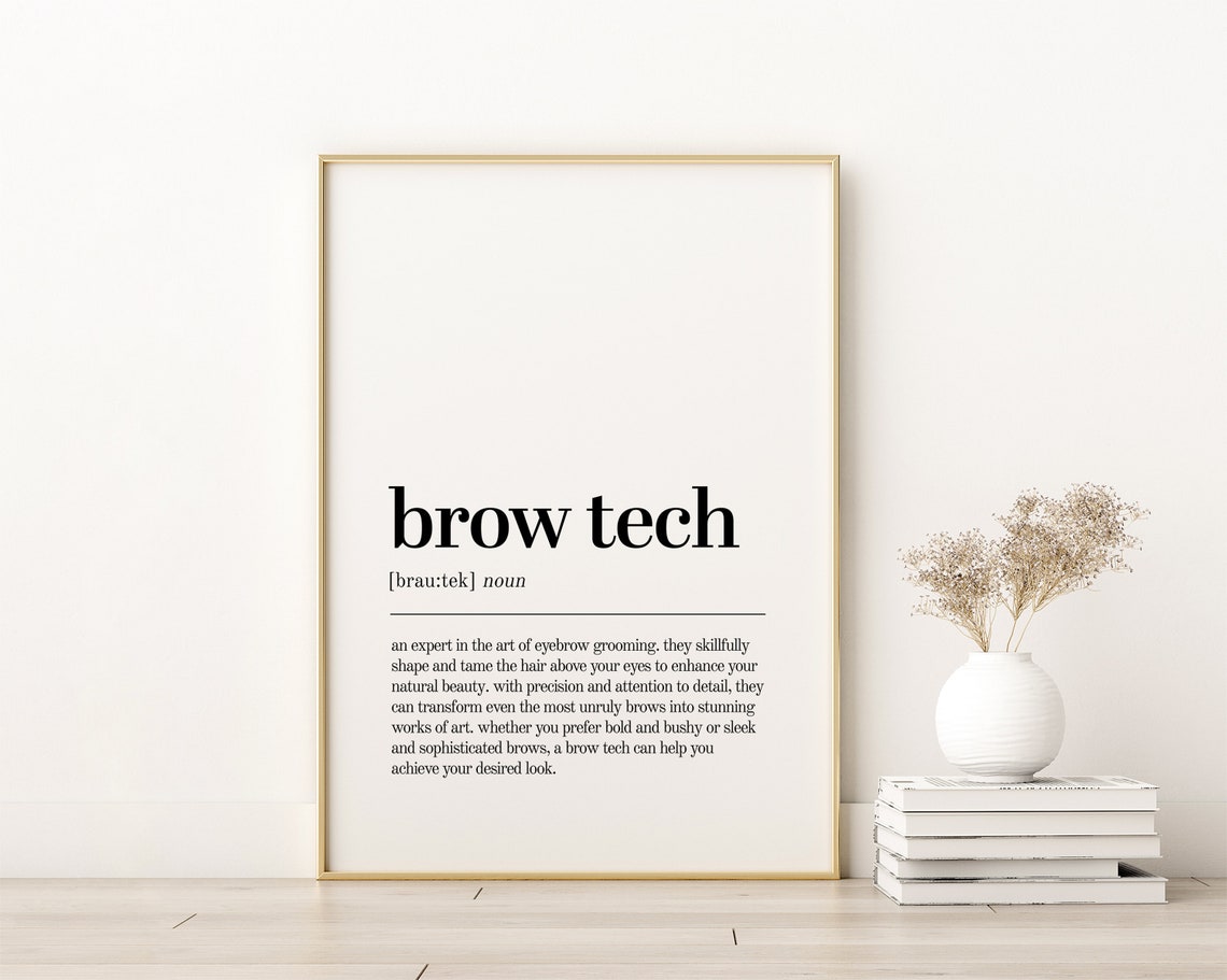 Brow Tech Eyebrow Grooming Dictionary Definition Typographic Poster