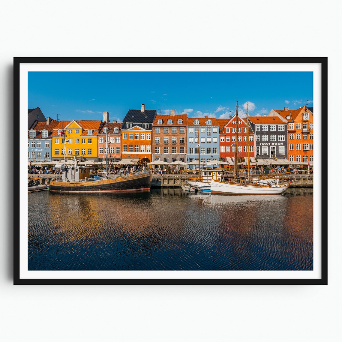 Nyhavn Colorful Waterfront Houses Copenhagen Denmark Travel Poster