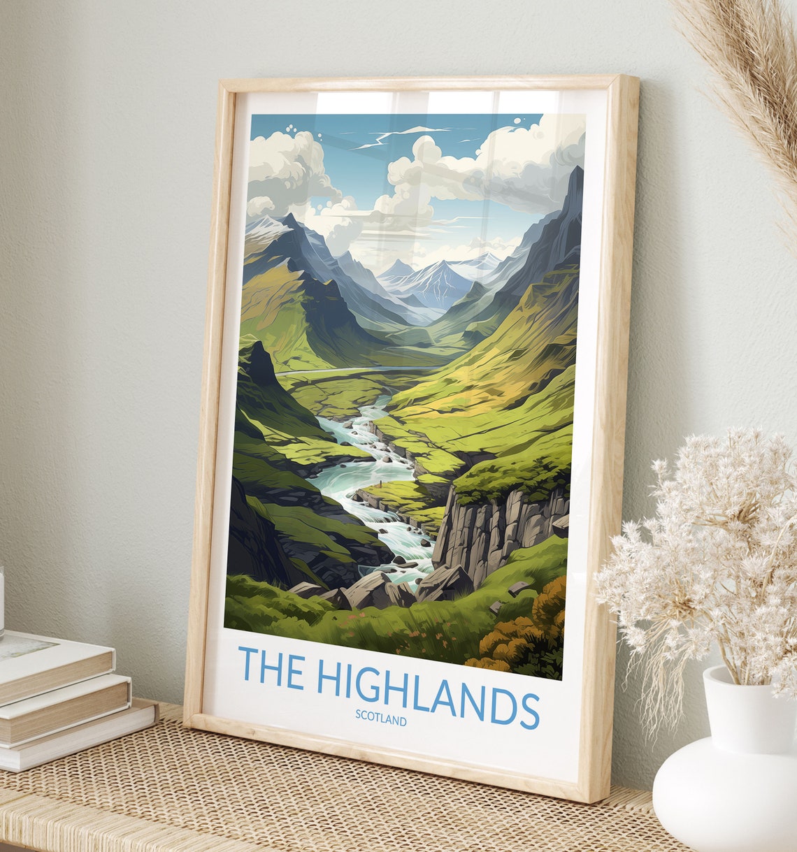 The Highlands Scotland Green Gorge Rapids River Wilderness Poster
