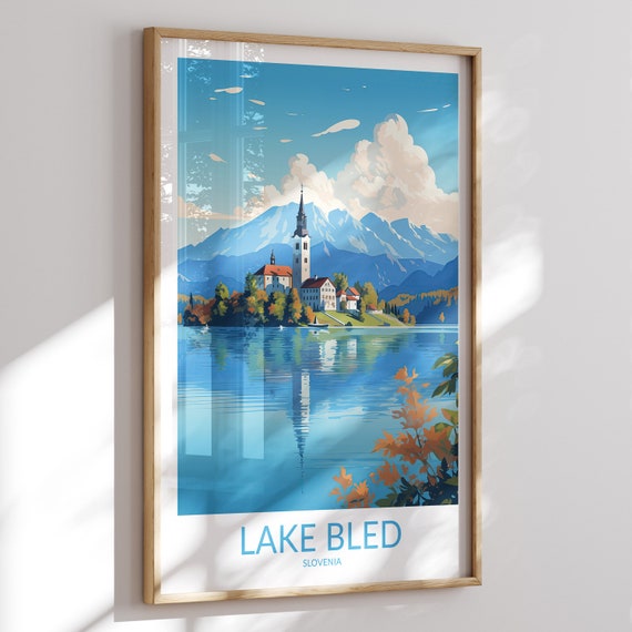 Lake Bled Print No 3 Lake Bled Poster Lake Bled Wall Art Lake Bled Art Print Lake Bled Artwork Lake Bled Travel Gift Slovenia