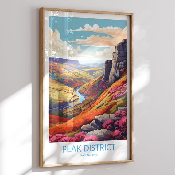 Peak District Print Peak District Poster Peak District Wall Art Peak District Art Print Artwork Travel Gift United Kingdom England