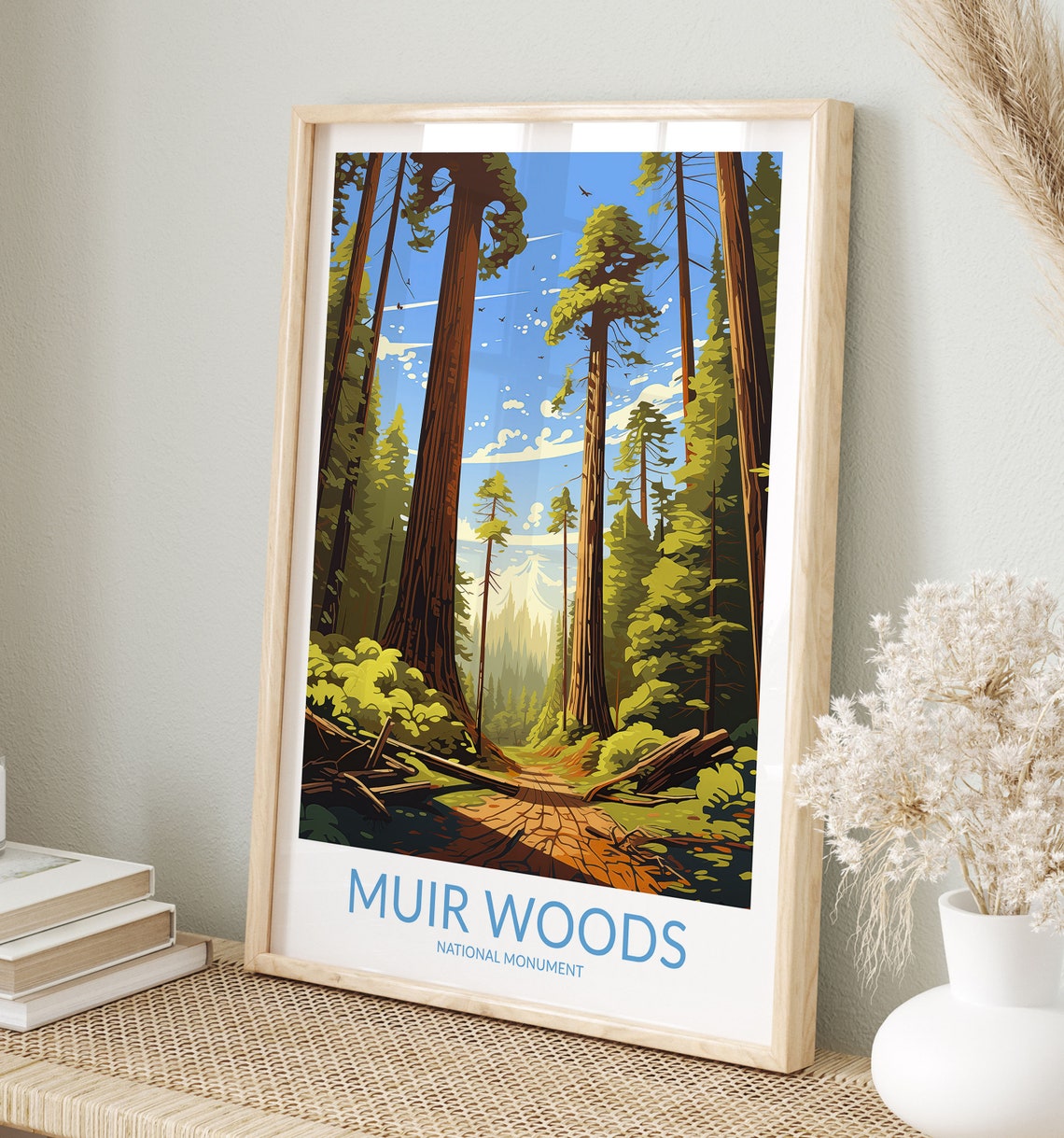Muir Woods Print No 6 Muir Woods Poster Muir Woods Wall Art Muir Woods Art Print National Monument Muir Woods Travel Gift California
