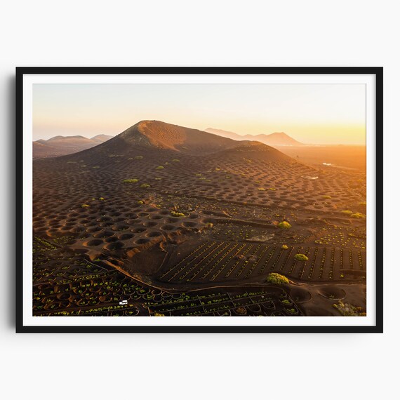 Lanzarote Travel Print La Geria Vineyards Lanzarote Wall Art Lanzarote Poster Spain Print Timanfaya Canary Islands Spain Wall Art