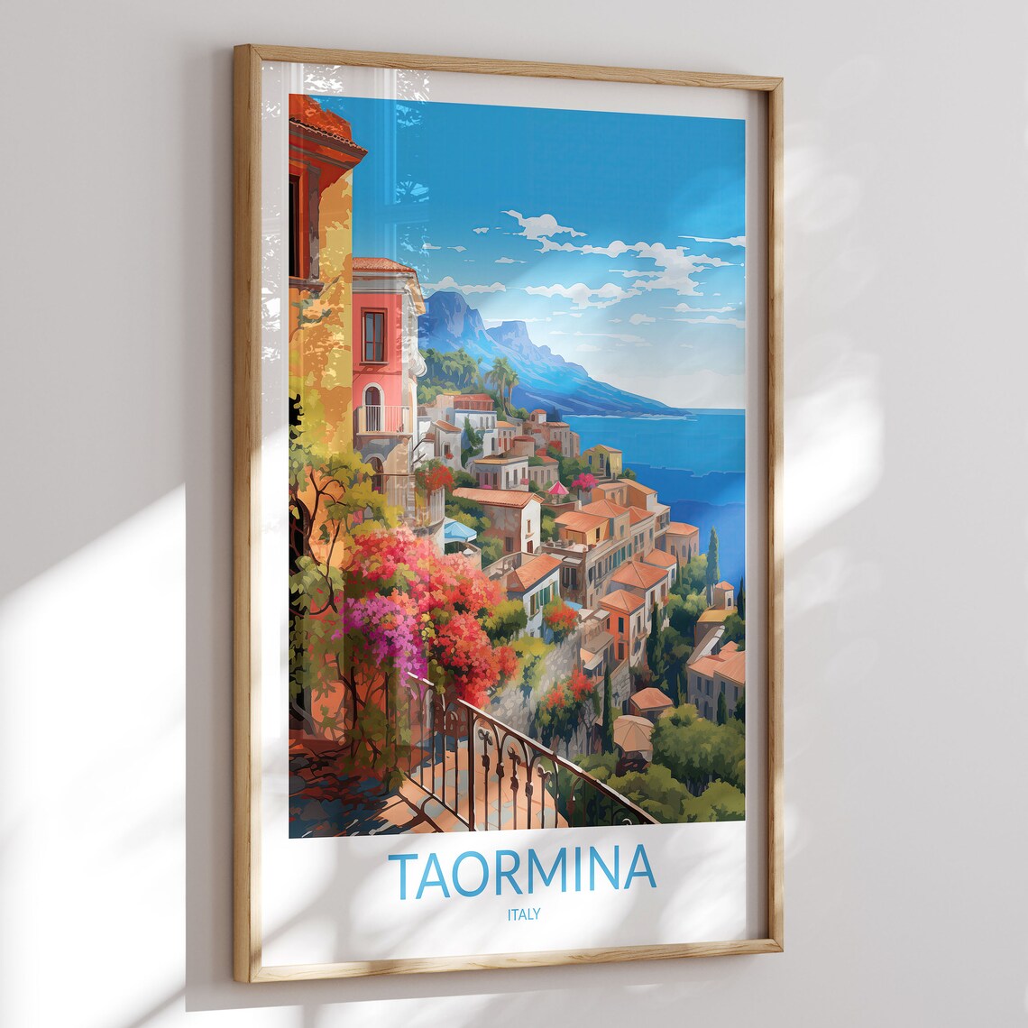 Taormina Print No 3 Taormina Poster Taormina Wall Art Taormina Art Print Taormina Artwork Taormina Travel Gift Italy