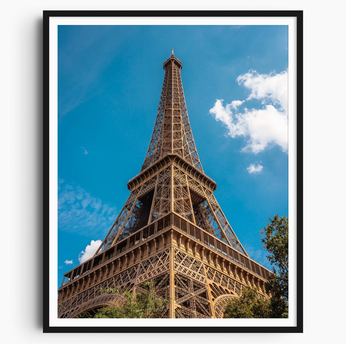 Eiffel Tower Paris Blue Sky Daytime Architecture Landmark Poster