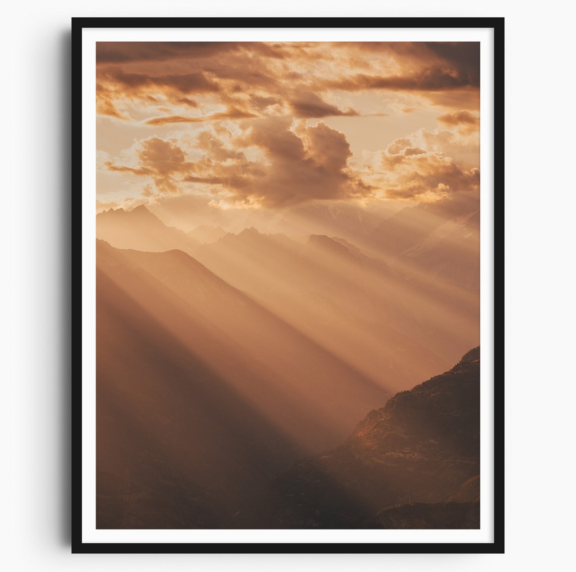 Aosta Valley Print Mountain Wall Art Sunset Photo Switzerland Italy France Travel Poster Travel Gift Wall Decor Home Decor