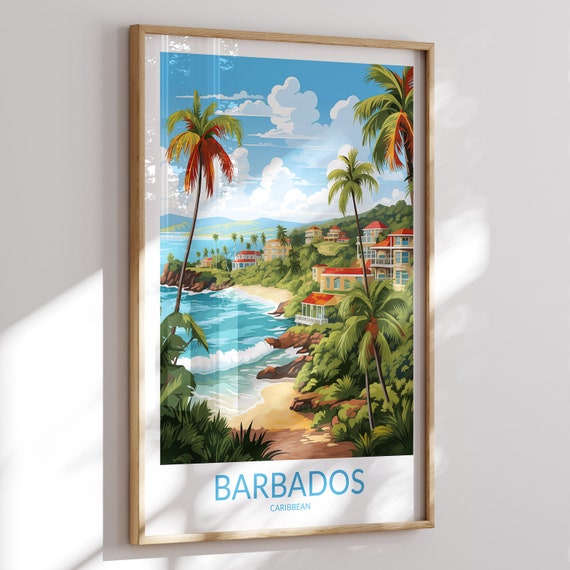 Barbados Print No 3 Barbados Poster Barbados Wall Art Barbados Art Print Barbados Artwork Barbados Travel Gift Caribbean Home Decor