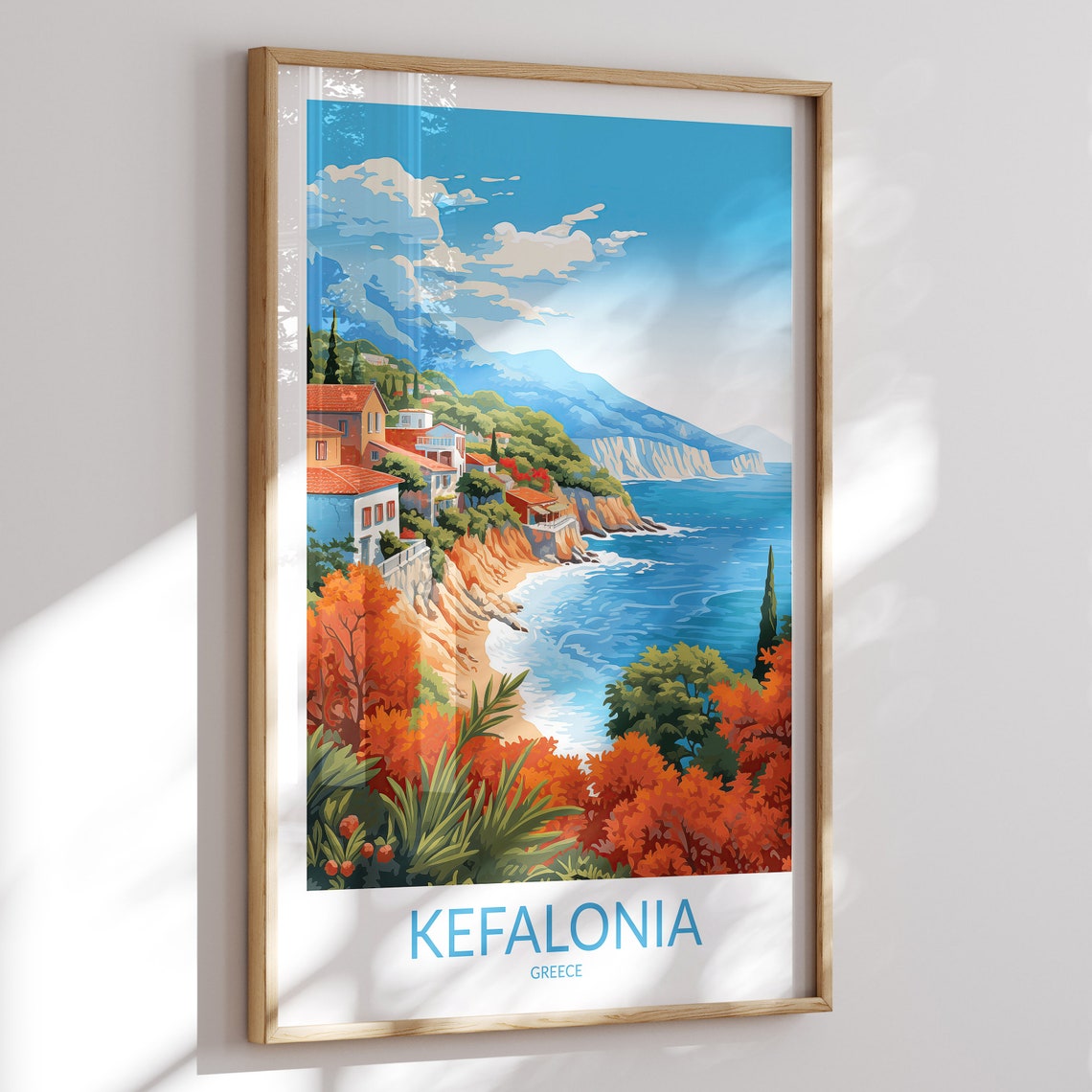 Kefalonia Print No 3 Kefalonia Poster Kefalonia Wall Art Kefalonia Art Print Kefalonia Artwork Kefalonia Travel Gift Greece