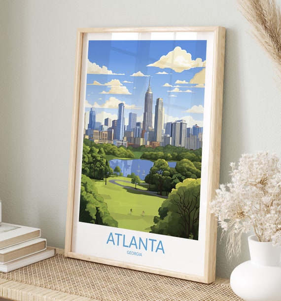 Atlanta Travel Print Atlanta Poster Atlanta Wall Art Atlanta Art Print Atlanta Artwork Atlanta Travel Gift Georgia