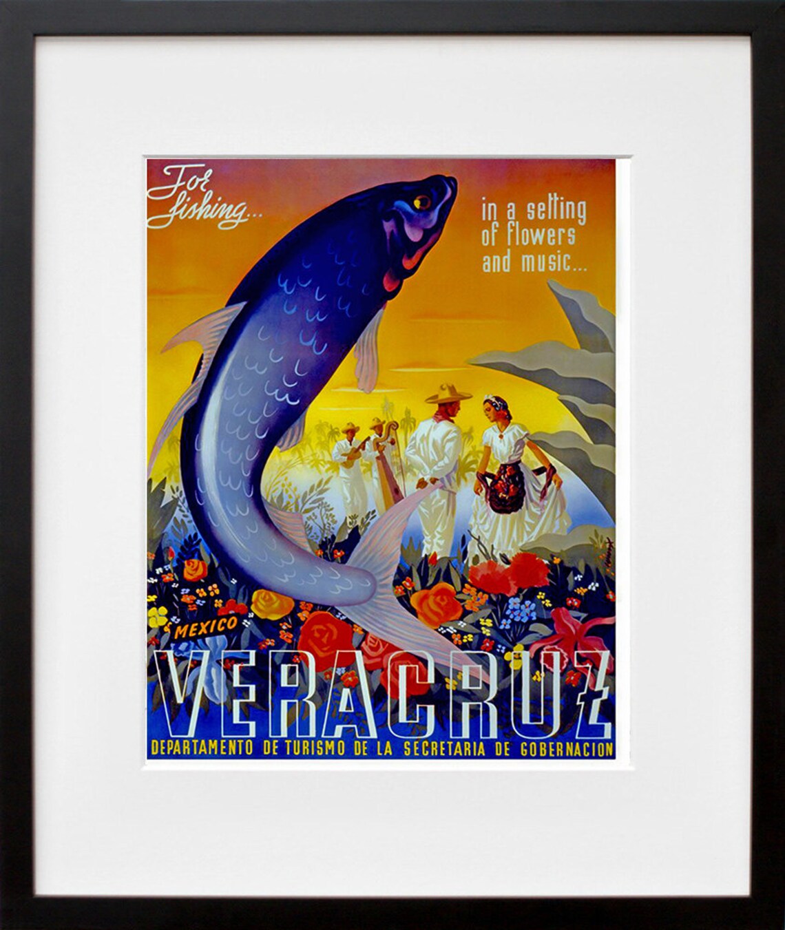 Mexico Travel Poster, Advertising Art Print