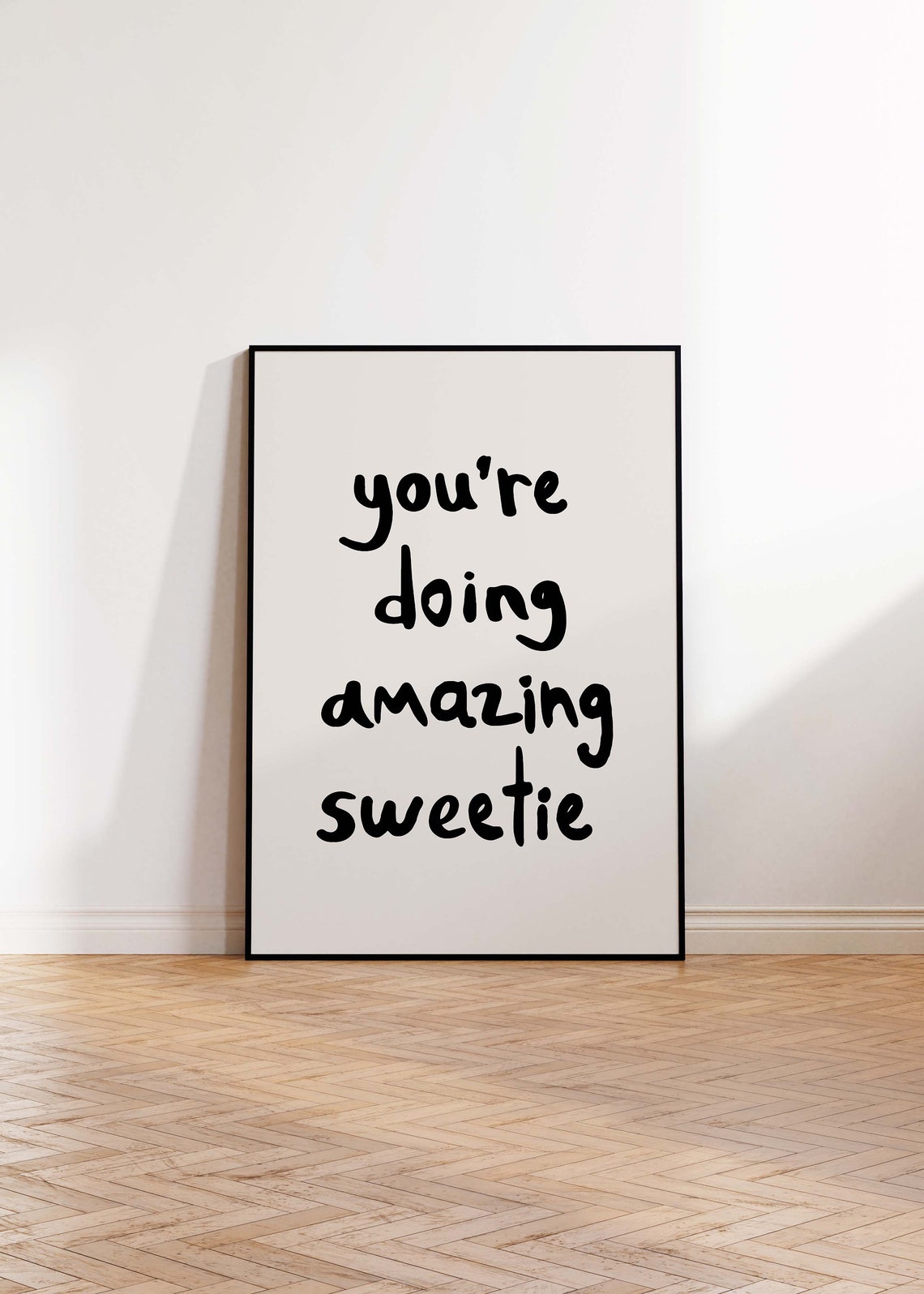 You're Doing Amazing Sweetie Bold Black Typography Quote Poster - Image 3