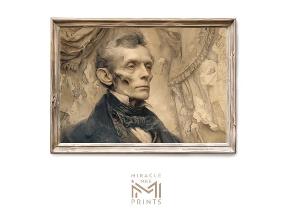 Halloween Haunted Aristocrat Portrait Gothic Vintage Wall Art Creepy Victorian Gentleman Dark Academia House Decor 373