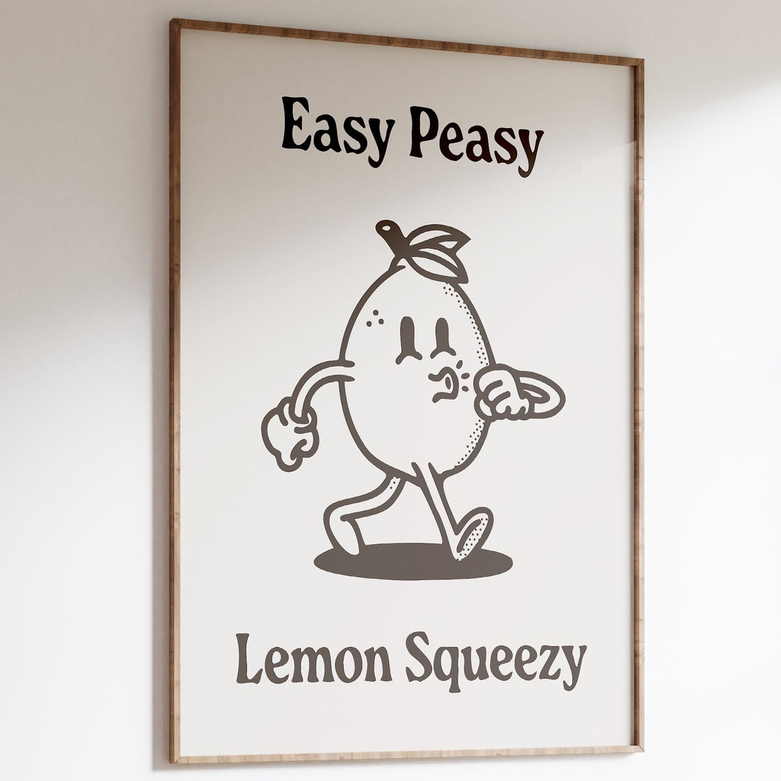 Easy Peasy Lemon Squeezy Retro Cartoon Character Quote Poster