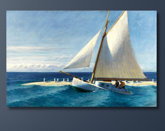 Edward Hopper Sailboat with Seagulls American Realism Seascape Poster