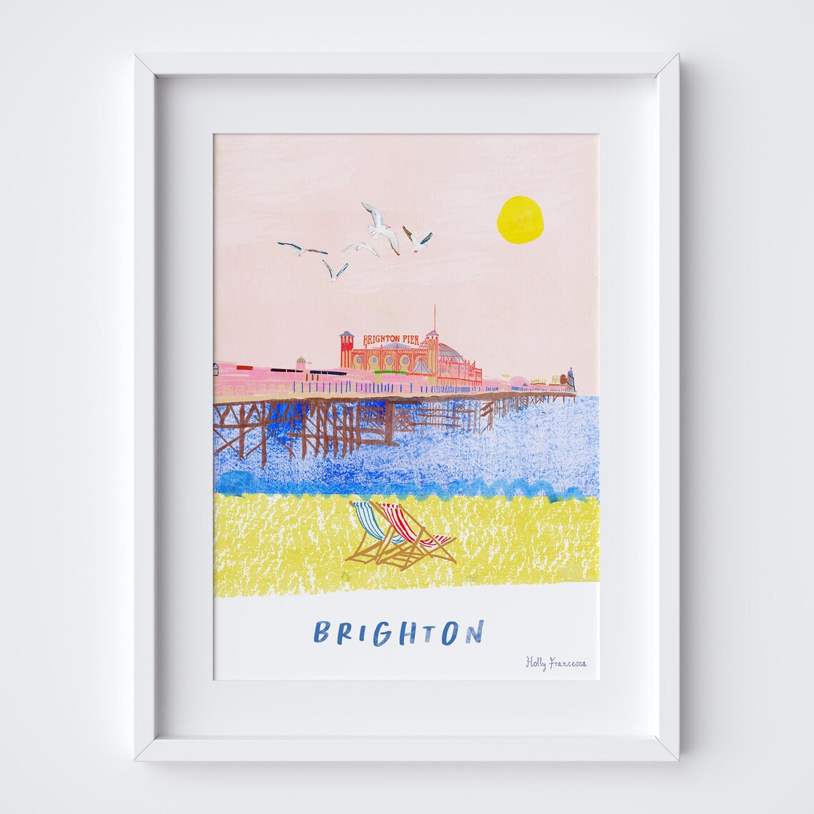 Pier Poster, Sussex Coast British Travel Print