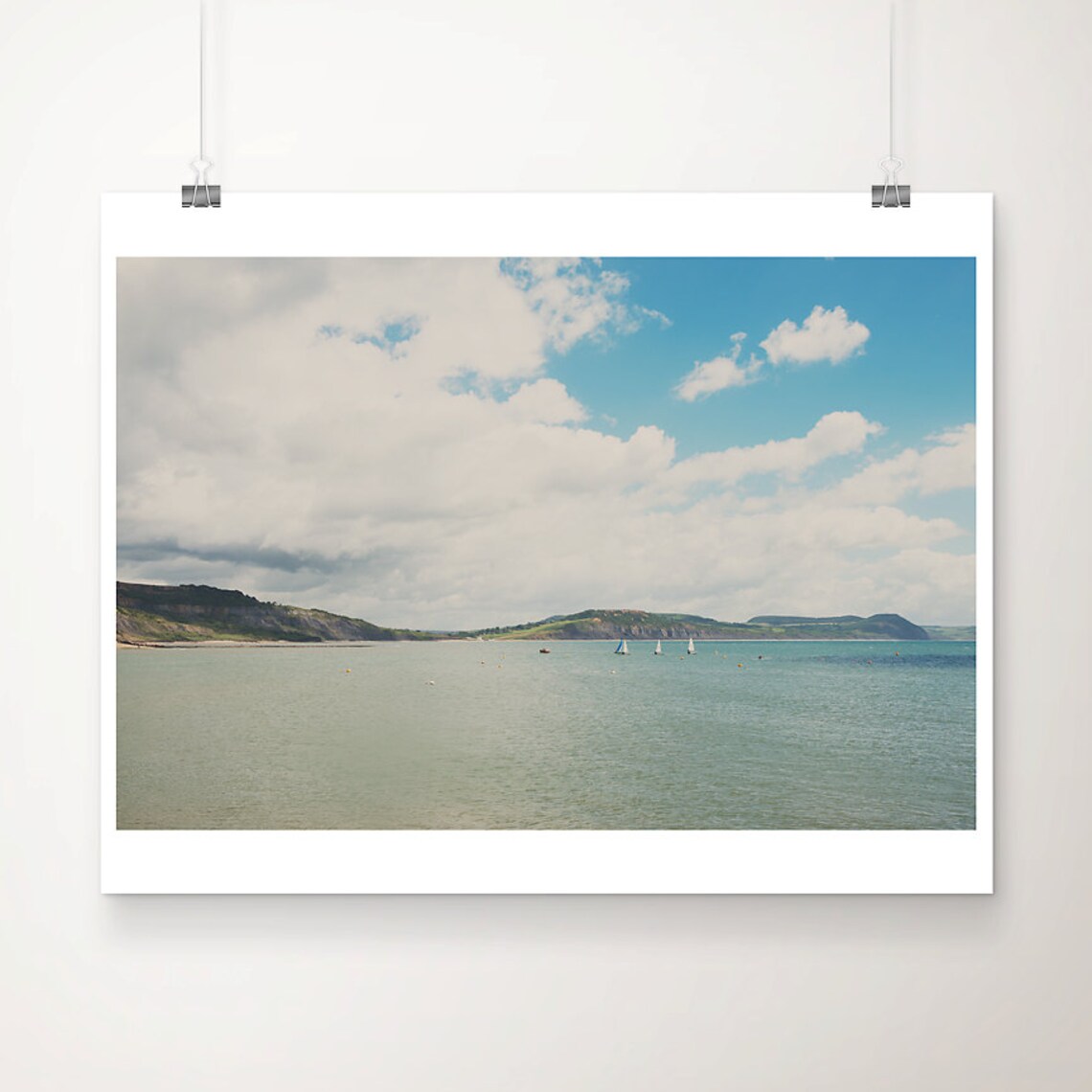 Lyme Regis Jurassic Coast Sailboats Seascape Photography Poster