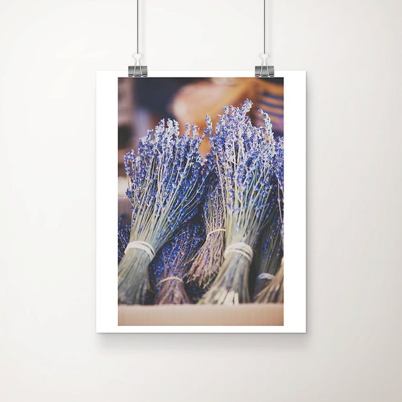 Lavender Photograph Provence Print French Market Decor Purple Flower Botanical