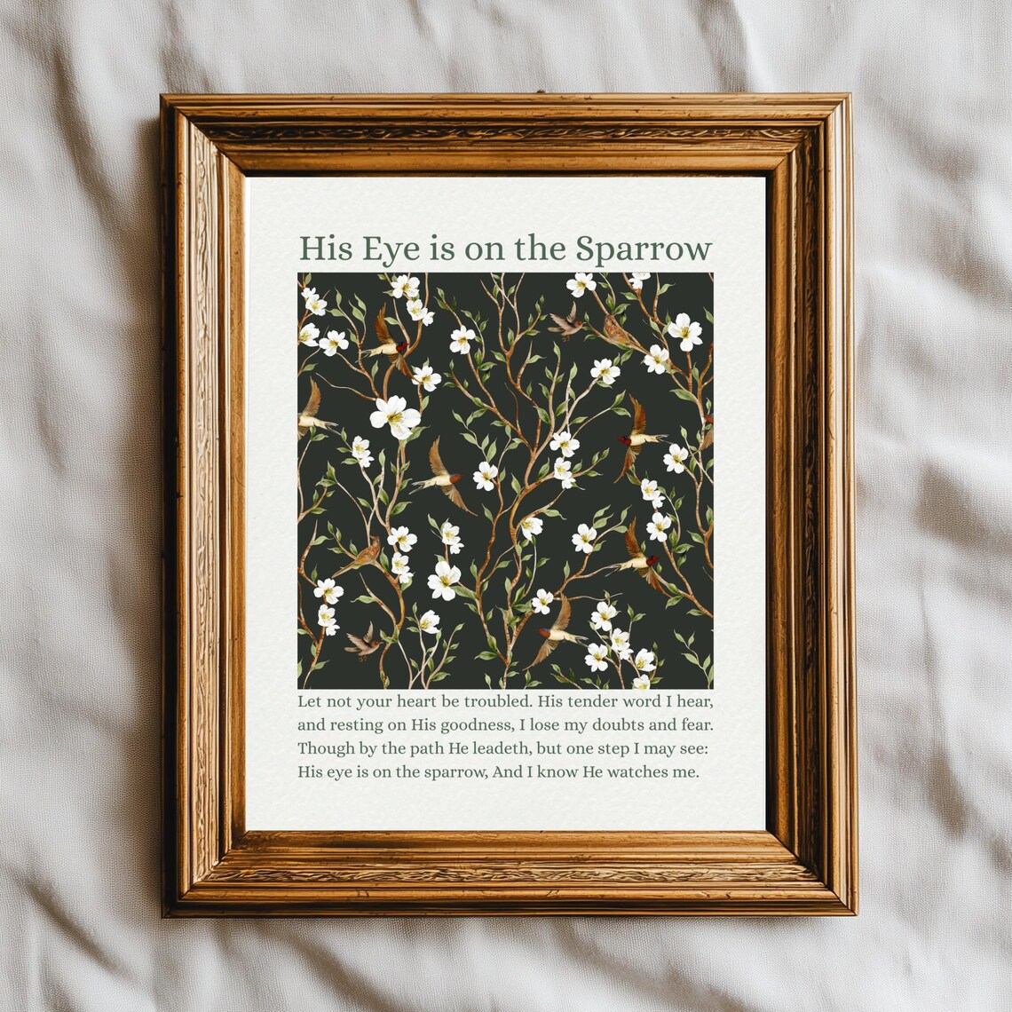 His Eye Is On The Sparrow Christian Scripture Art Print