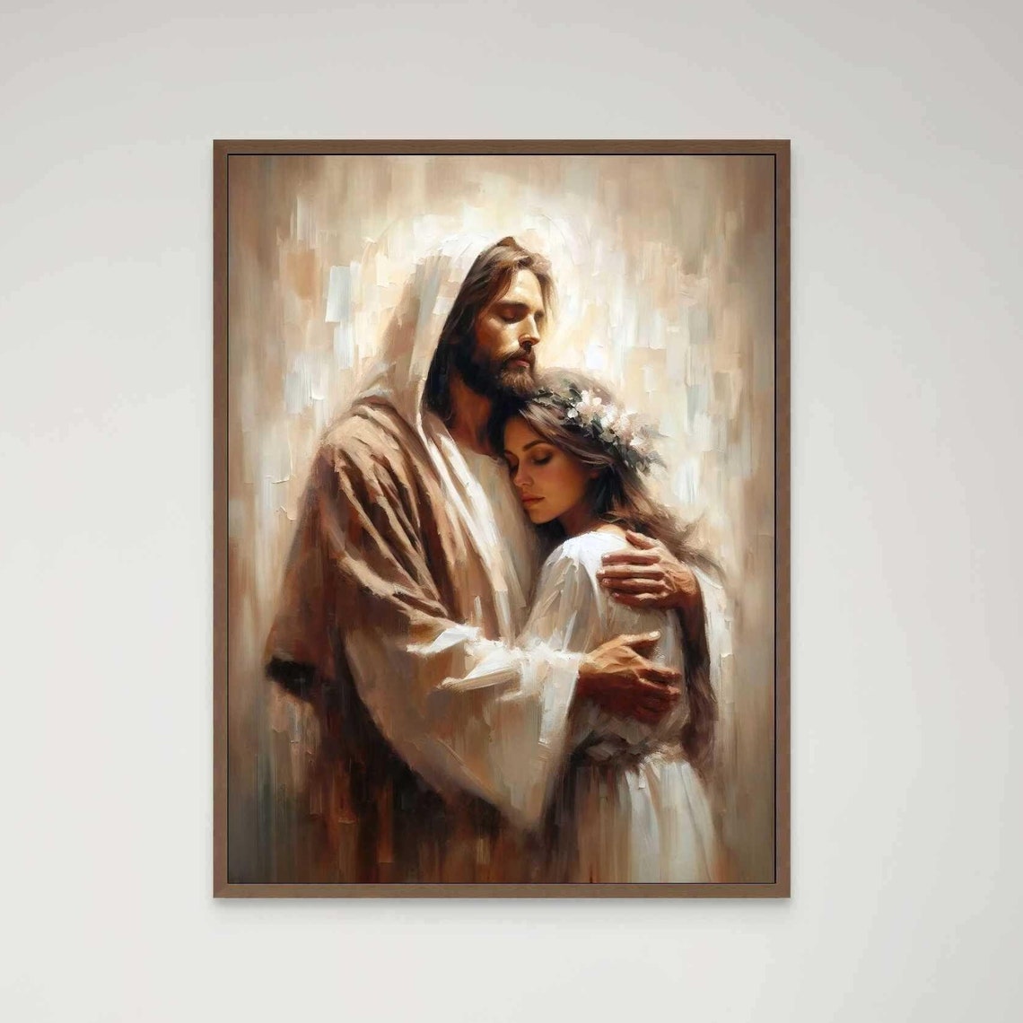 One With Him Christian Wall Art Jesus Heals A Woman Jesus Christ Art Lds Art Bible Art Jesus And Girl Jesus Art Christian Painting