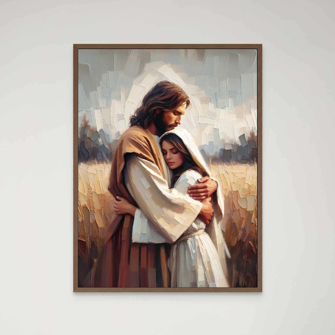 Flowing Faith Christian Painting Jesus With Girl Picture Of Christ Lds Art Bible Prints Jesus With Woman Picture Of Jesus Christ Png