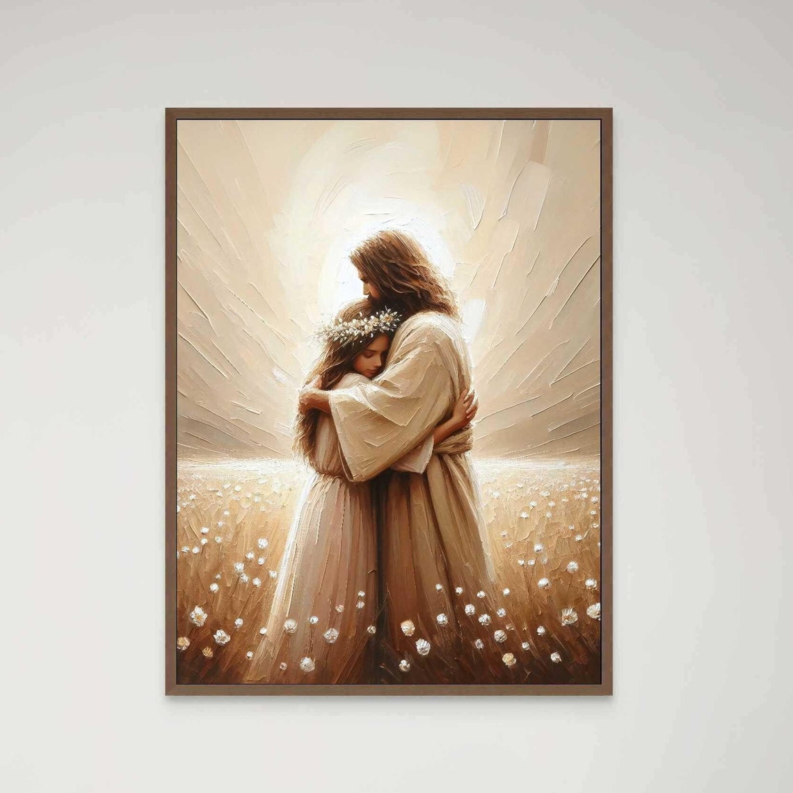 Age Of Christianity Modern Christian Art Jesus Hugging Girl Jesus Picture Lds Painting Bible Painting Jesus And Woman Christ Poster