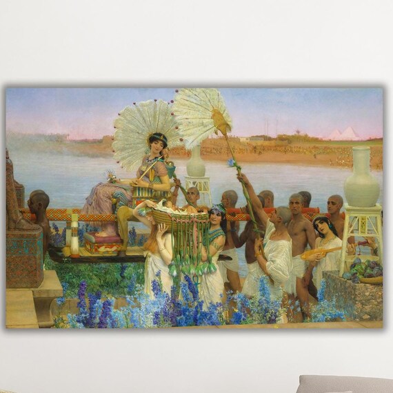 Lawrence Alma Tadema Finding of Moses 1904 Egyptian Nile River Poster