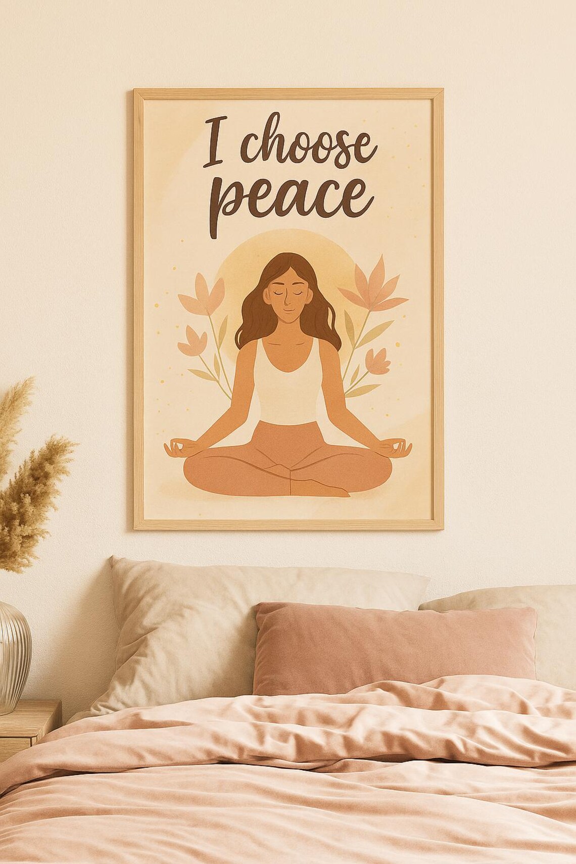 I Choose Peace Quote Boho Meditation Mindfulness Yoga Art Poster - Image 4
