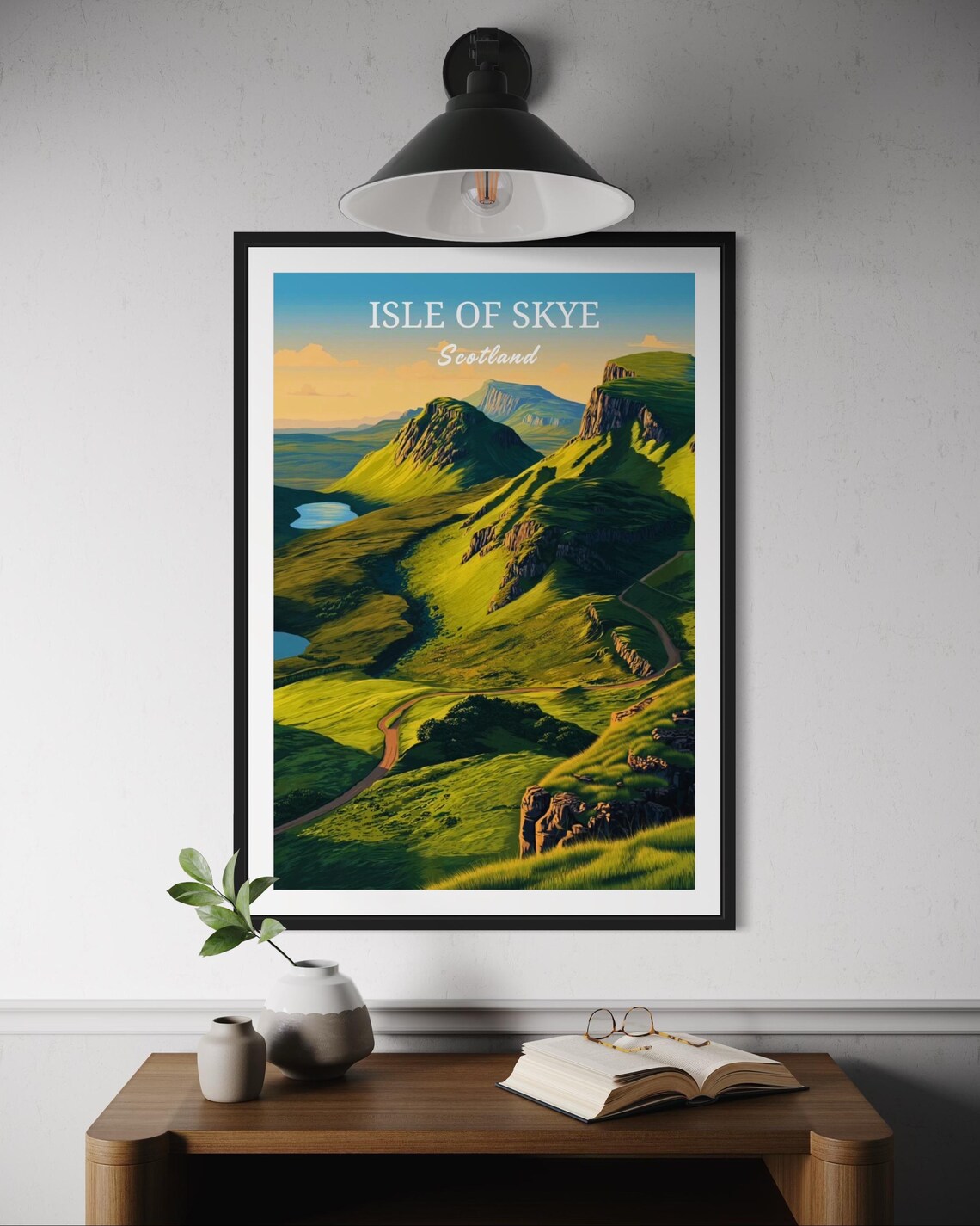 Isle Of Skye Scotland Green Mountain Valley Golden Sunset Poster
