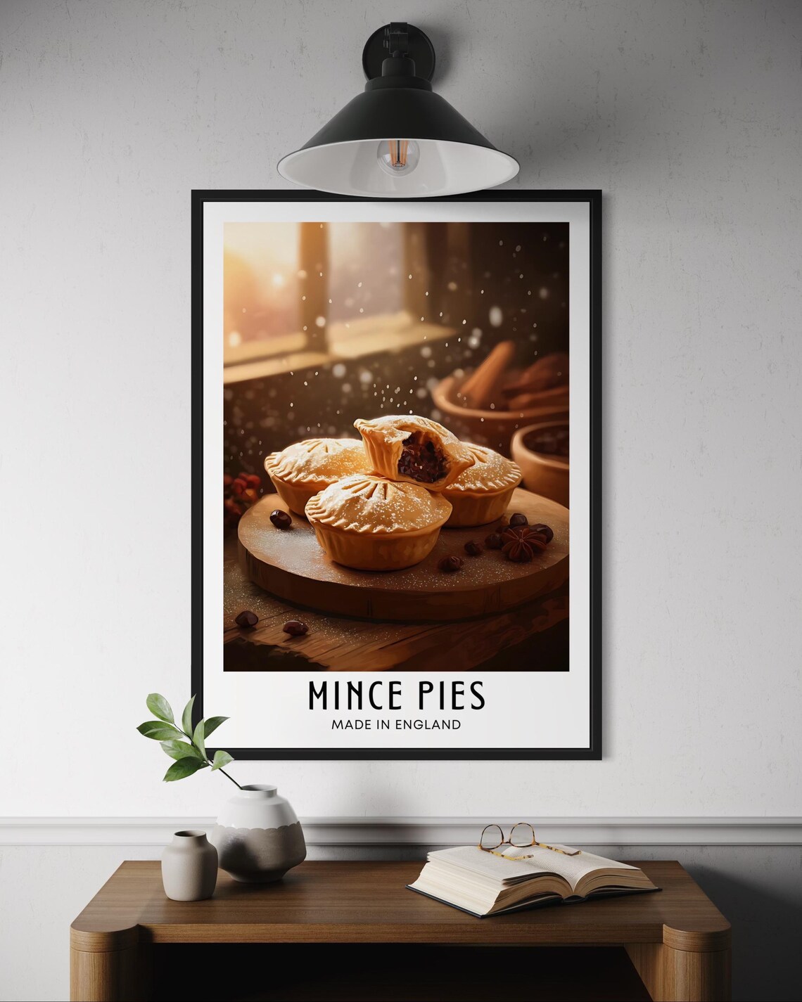 Mince Pies English Christmas Golden Pastry Spiced Fruit Filling Poster