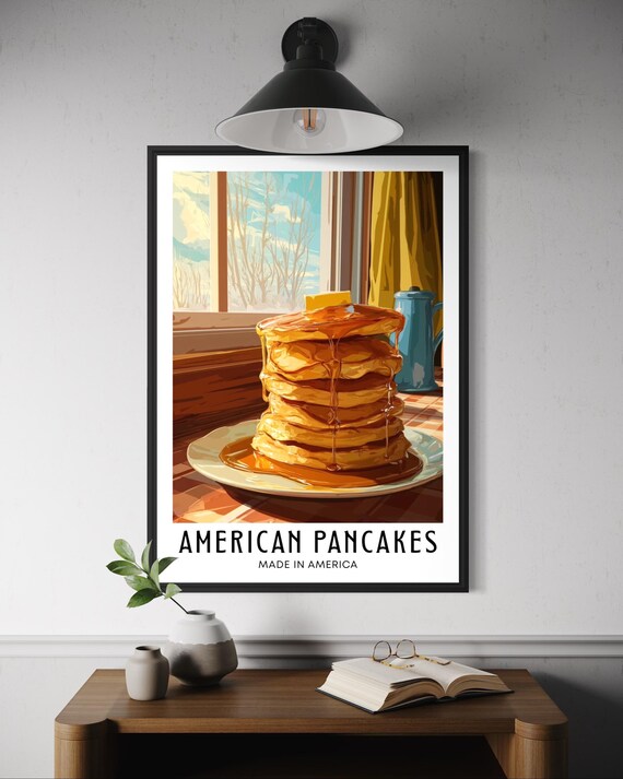 Pancakes Poster, Classic Breakfast Art Print