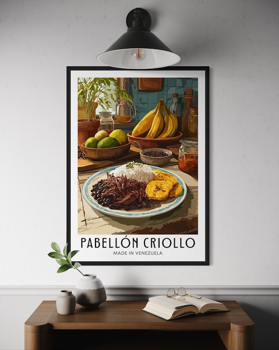 Pabellon Criollo Venezuelan Beef Beans Rice Plantains Latin Food Art Print