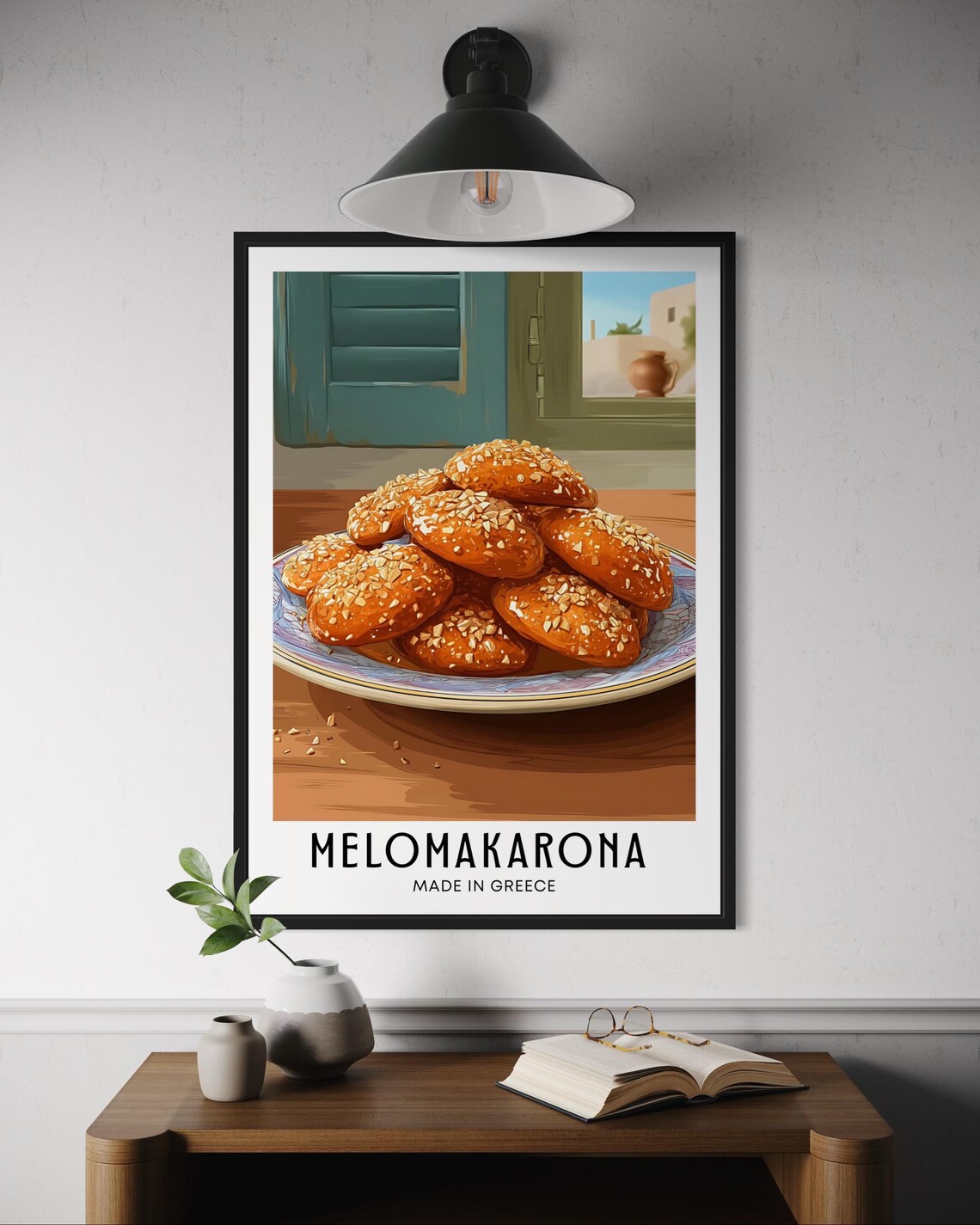Melomakarona Poster, Traditional Greek Christmas Cookies