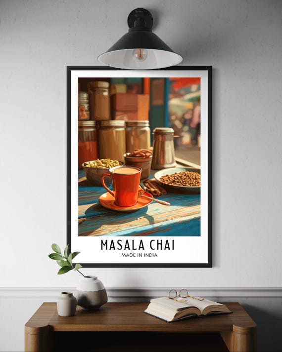 Chai Tea Poster, India Kitchen Decor