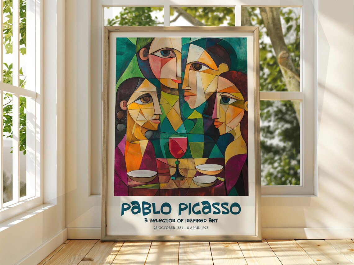 Pablo Picasso Art Exhibition Print Cubism Surrealism Poster Abstract Gallery Home Decor Cafe