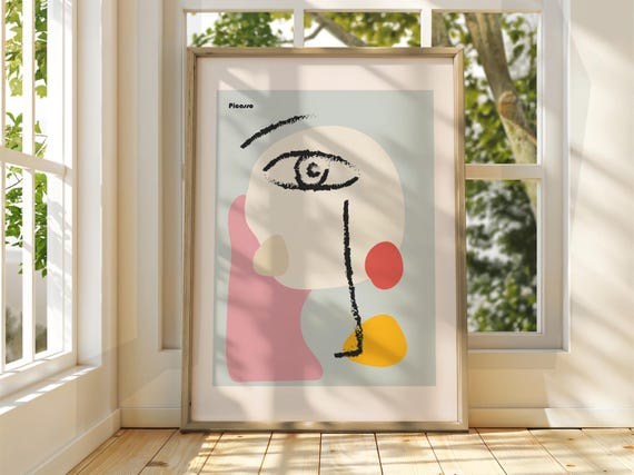 Pablo Picasso Art Exhibition Print Cubism Surrealism Poster Abstract Gallery Home Decor Face